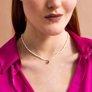 Crispy Natural Pearl Nazar Boncuklu Necklace
