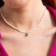 Crispy Natural Pearl Nazar Boncuklu Necklace