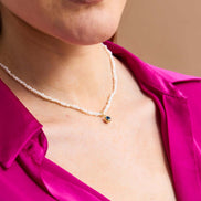 Crispy Natural Pearl Nazar Boncuklu Necklace