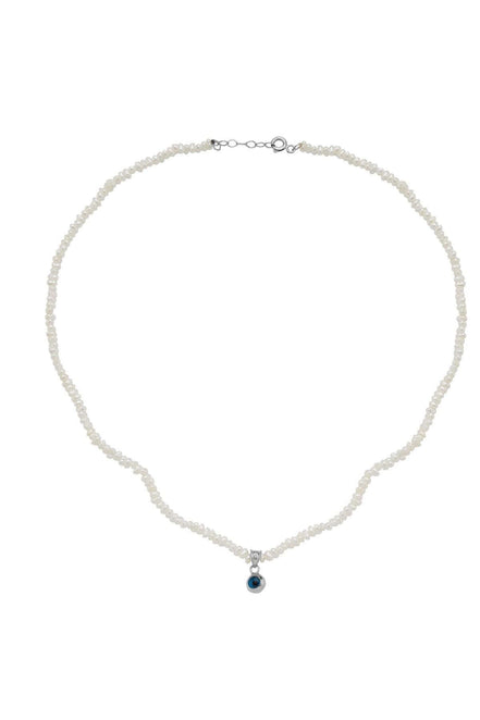 Crispy Natural Pearl Nazar Boncuklu Necklace