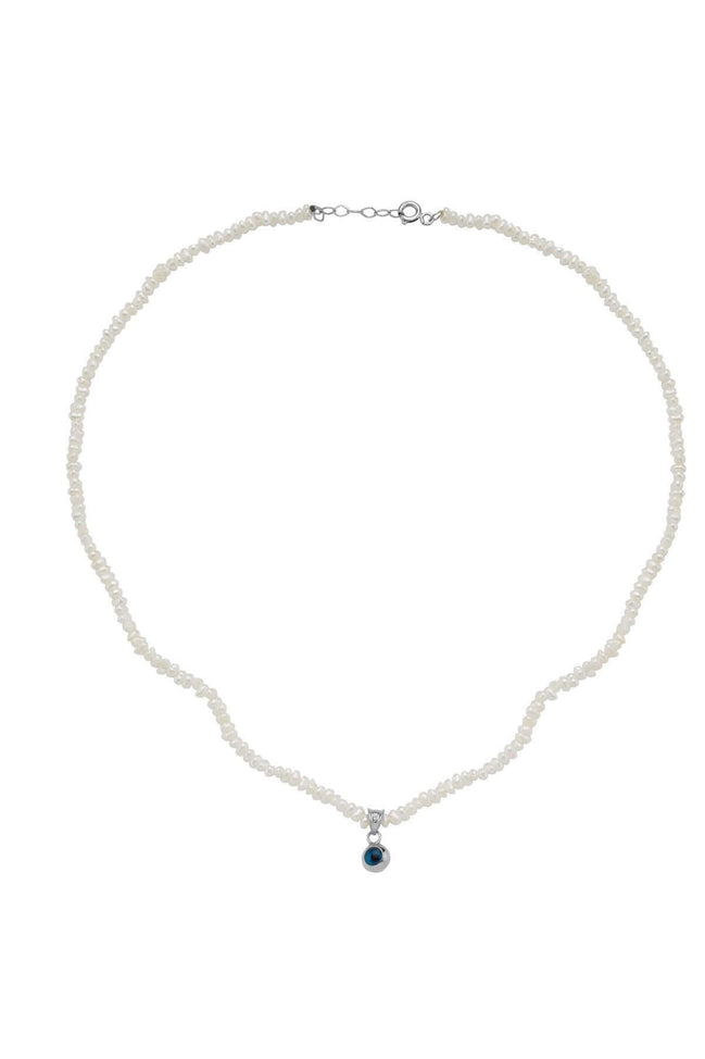 Crispy Natural Pearl Nazar Boncuklu Necklace