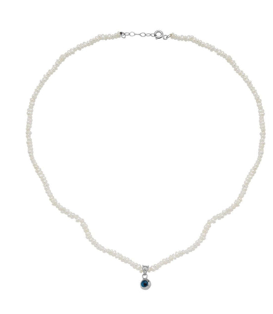 Crispy Natural Pearl Nazar Boncuklu Necklace