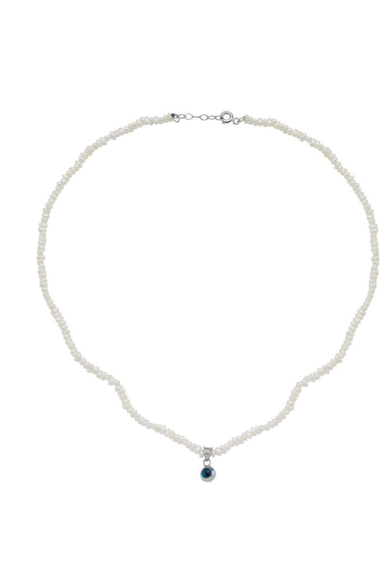 Crispy Natural Pearl Nazar Boncuklu Necklace