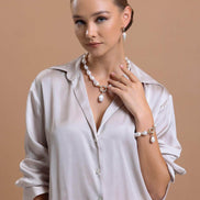 Halka Kilitli Barok Doğal İnci Bileklik | | Birinci1926