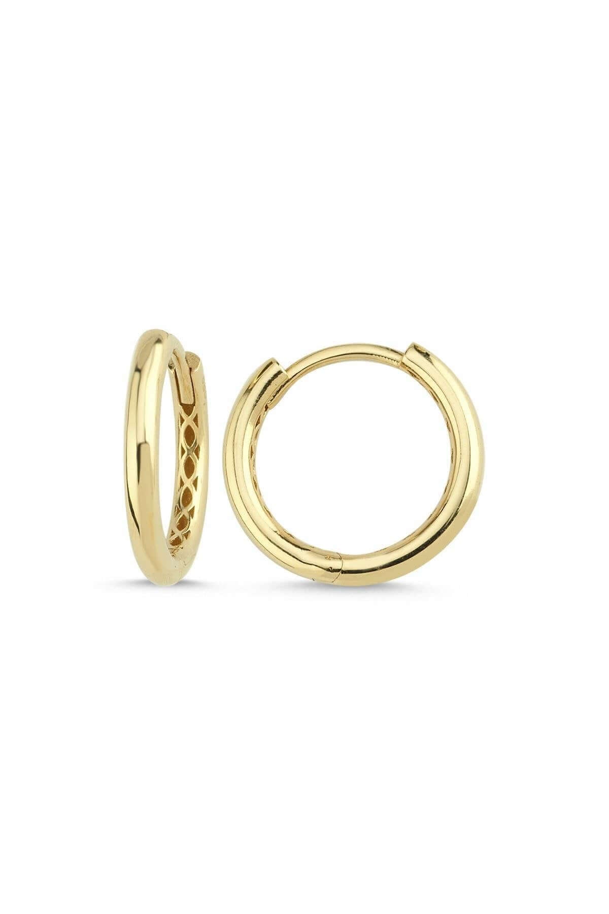 Large Hoop Gecirmeli Charm Natural Pearl Earring