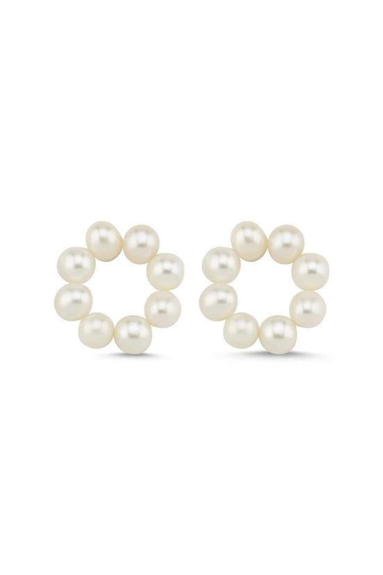 Küçük Halka Geçirmeli Charm Doğal İnci Küpe | | Birinci1926