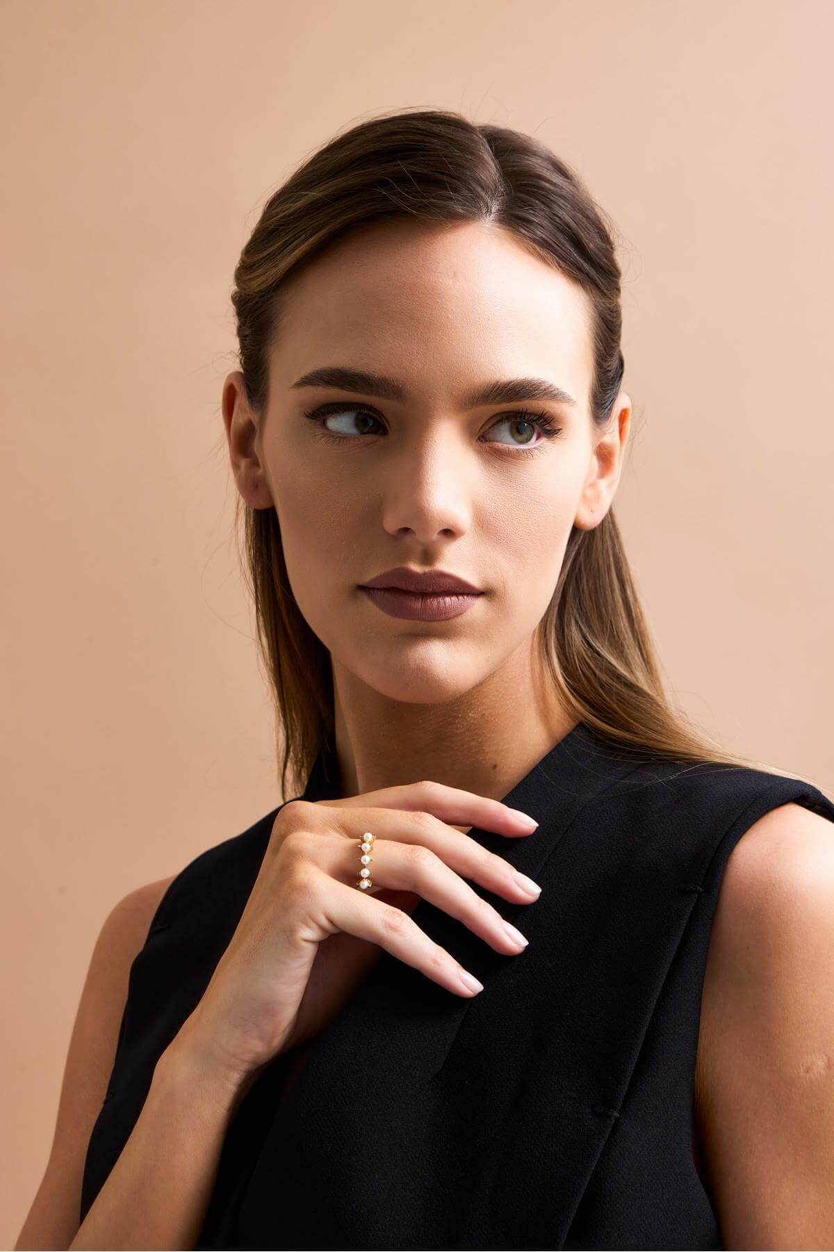 Badem Tırnak Beş Doğal İncili Yüzük | | Birinci1926