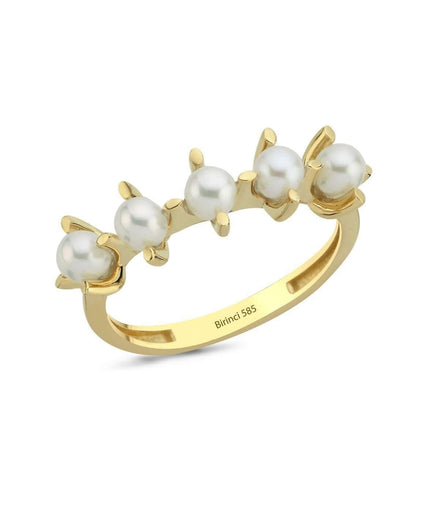 Badem Tırnak Beş Doğal İncili Yüzük | | Birinci1926