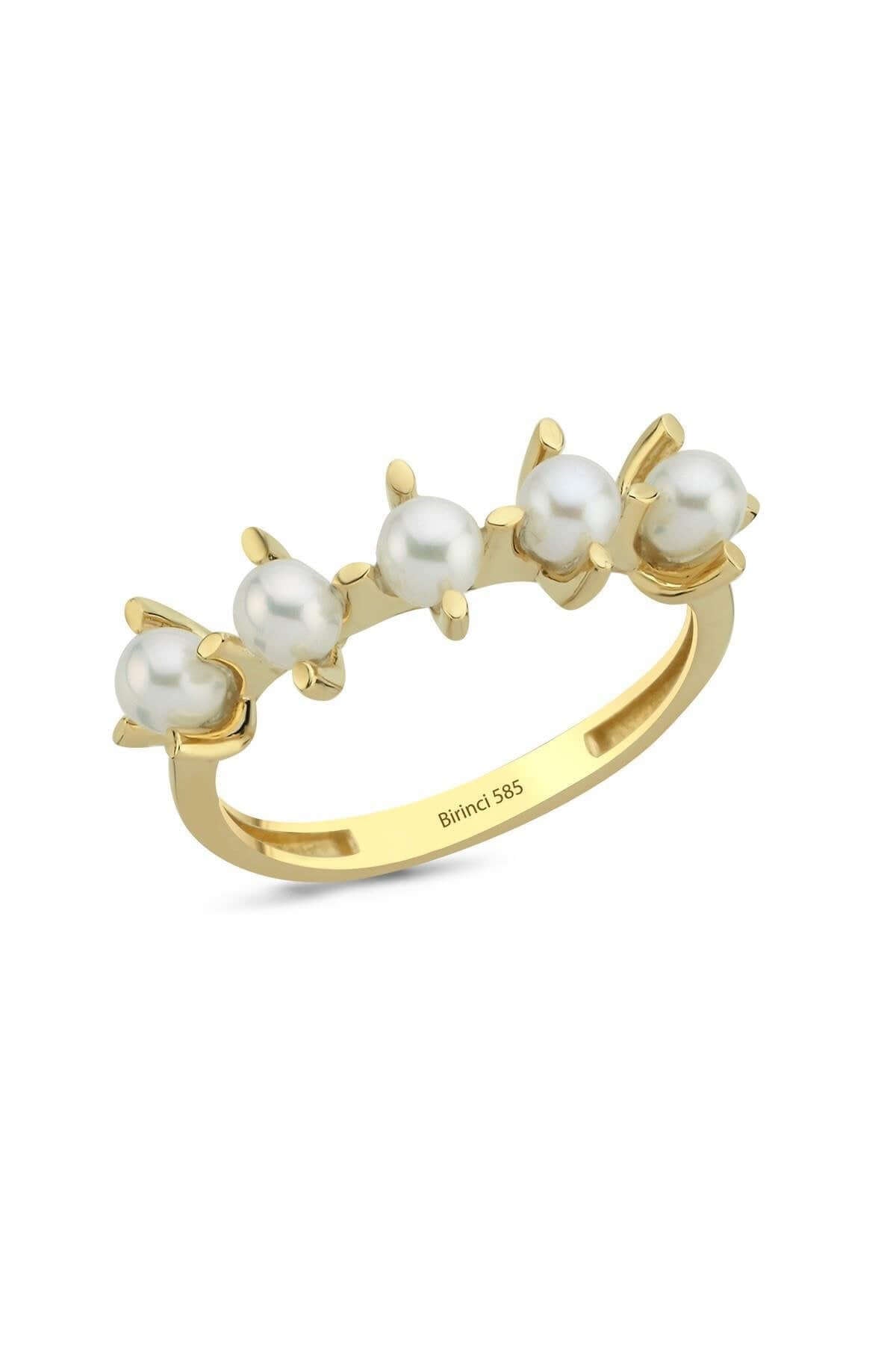 Badem Tırnak Beş Doğal İncili Yüzük | | Birinci1926