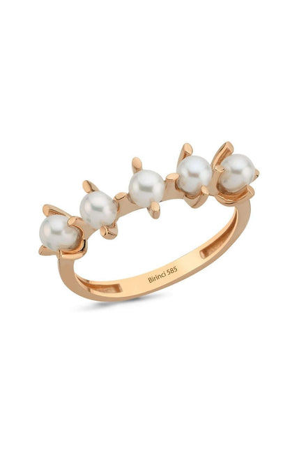 Badem Tırnak Beş Doğal İncili Yüzük | | Birinci1926