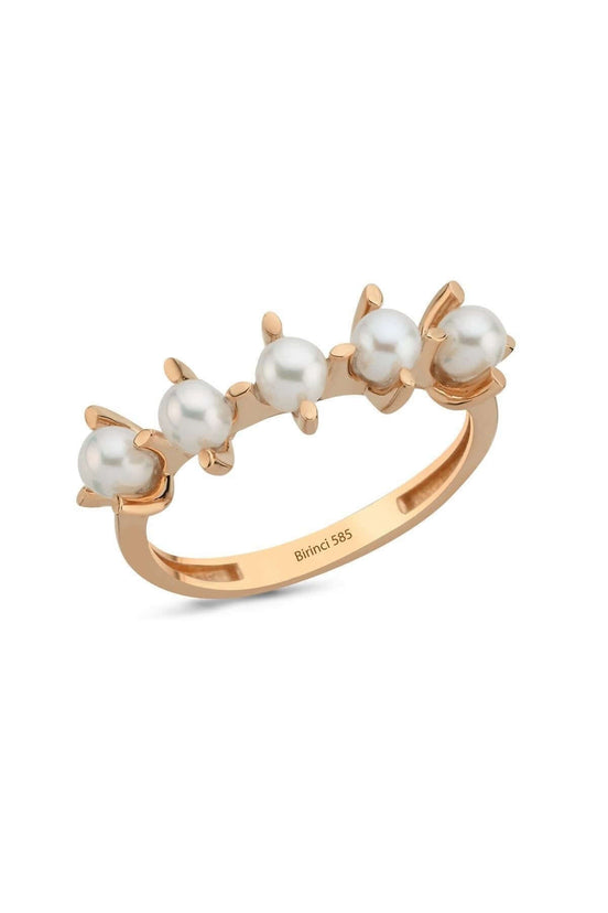 Badem Tırnak Beş Doğal İncili Yüzük | | Birinci1926