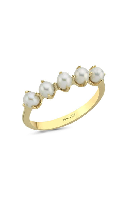 İnce Tırnak Beş Doğal İncili Yüzük | | Birinci1926