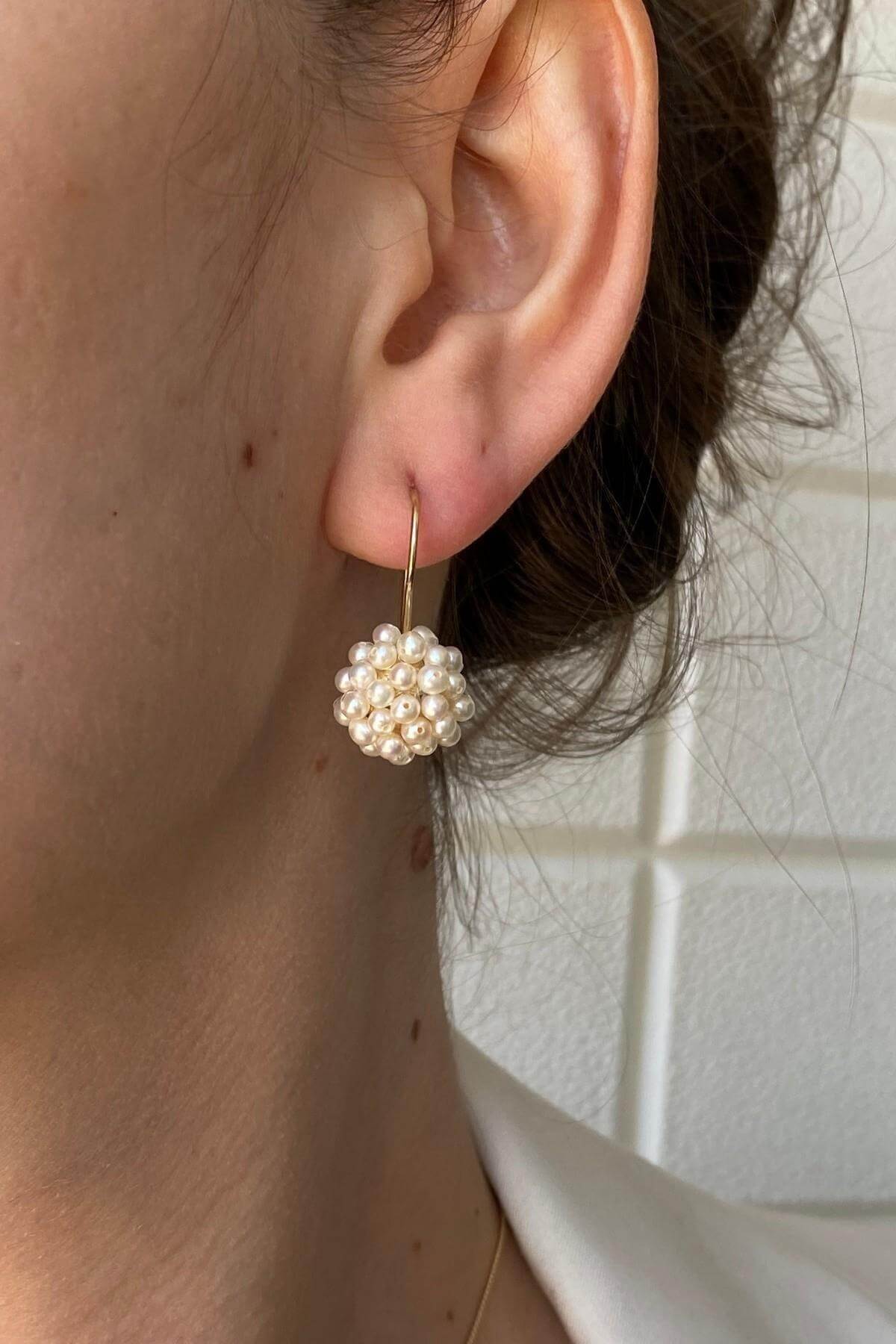 Prenses Model Doğal İnci Küpe Kolye Bileklik Yüzük Dörtlü Set | | Birinci1926