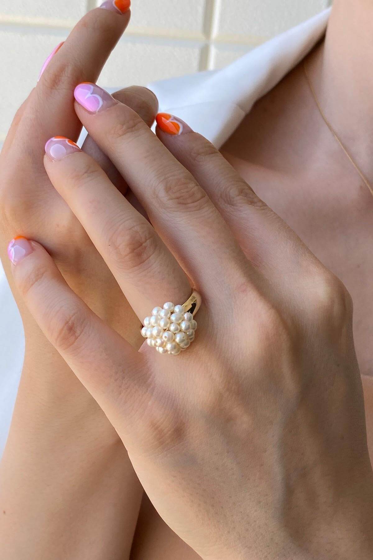 Prenses Model Doğal İnci Küpe Kolye Bileklik Yüzük Dörtlü Set | | Birinci1926