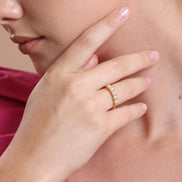 Small Five Natural Pearl Ring