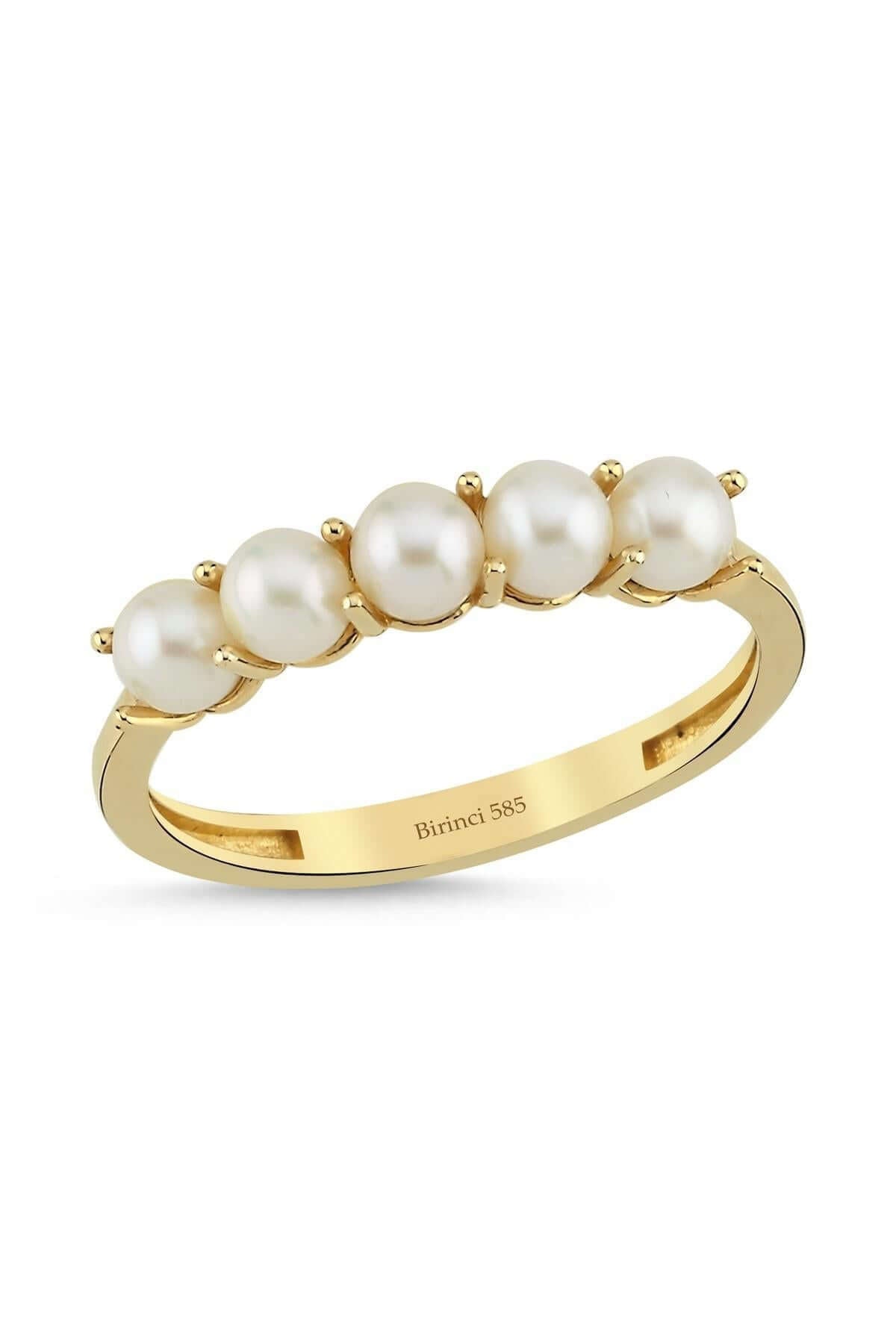 Small Five Natural Pearl Ring