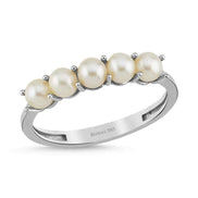 Small Five Natural Pearl Ring