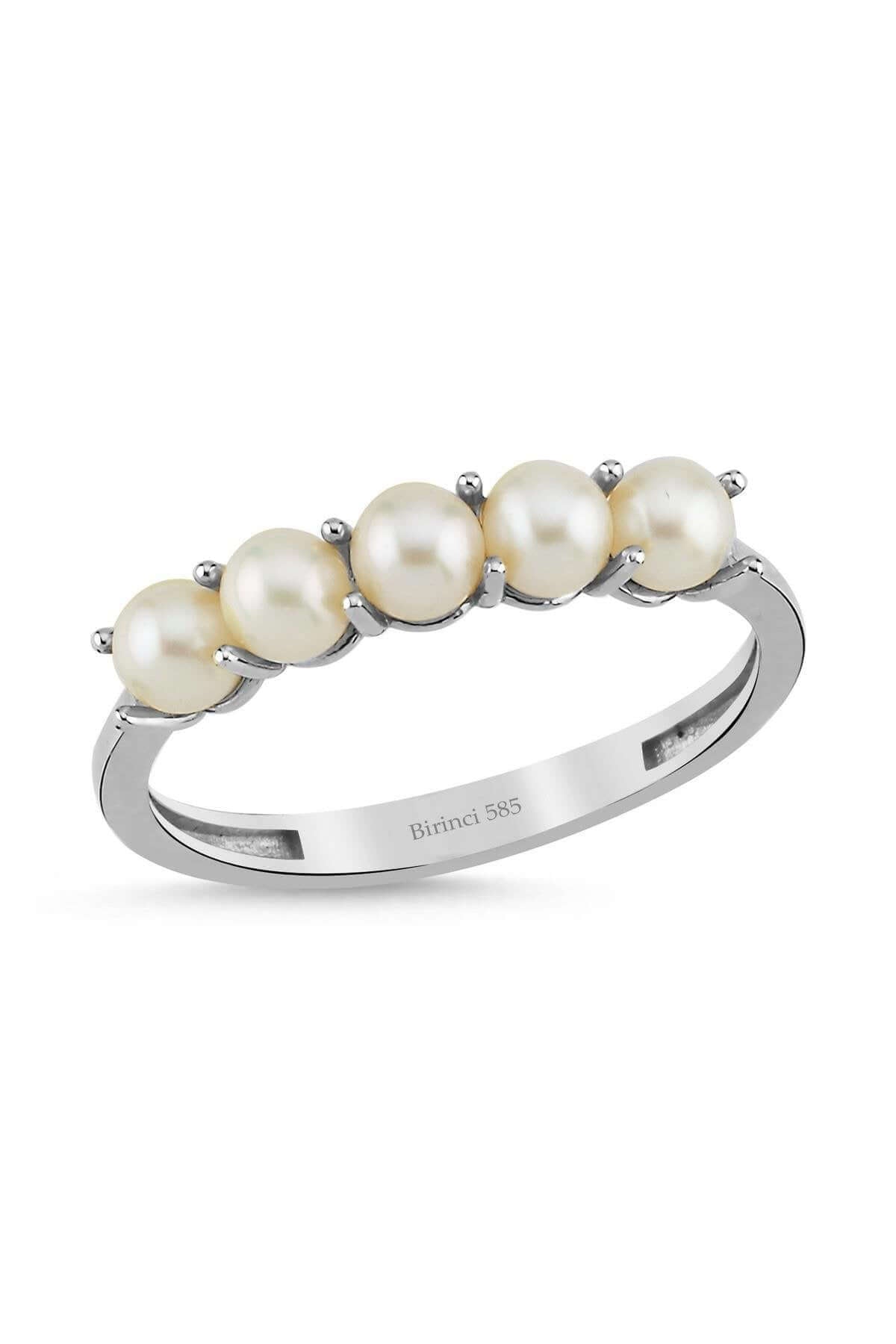 Small Five Natural Pearl Ring