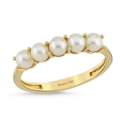 Small Five Natural Pearl Ring