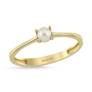 Small Natural Pearl Solitaire Design Ring