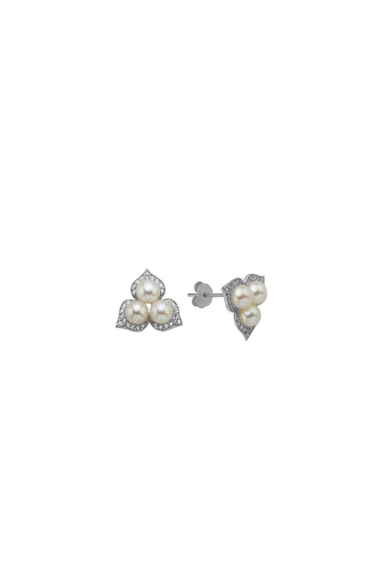 Zircon Stone Natural Pearl Earring