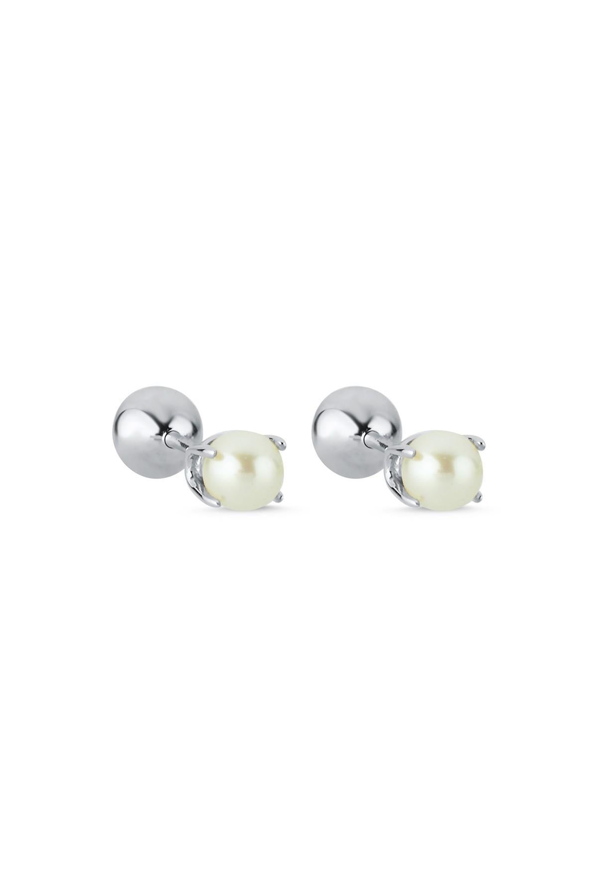 Double Tragus Natural Pearl Double Tarafli Top Piercing