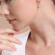 Oyster Natural Pearl Earring Necklace Ring Triple Set