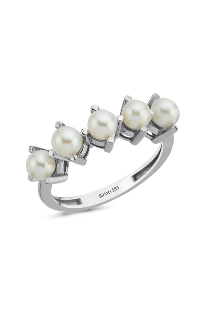 Thick Nails Five Natural Pearl Ring
