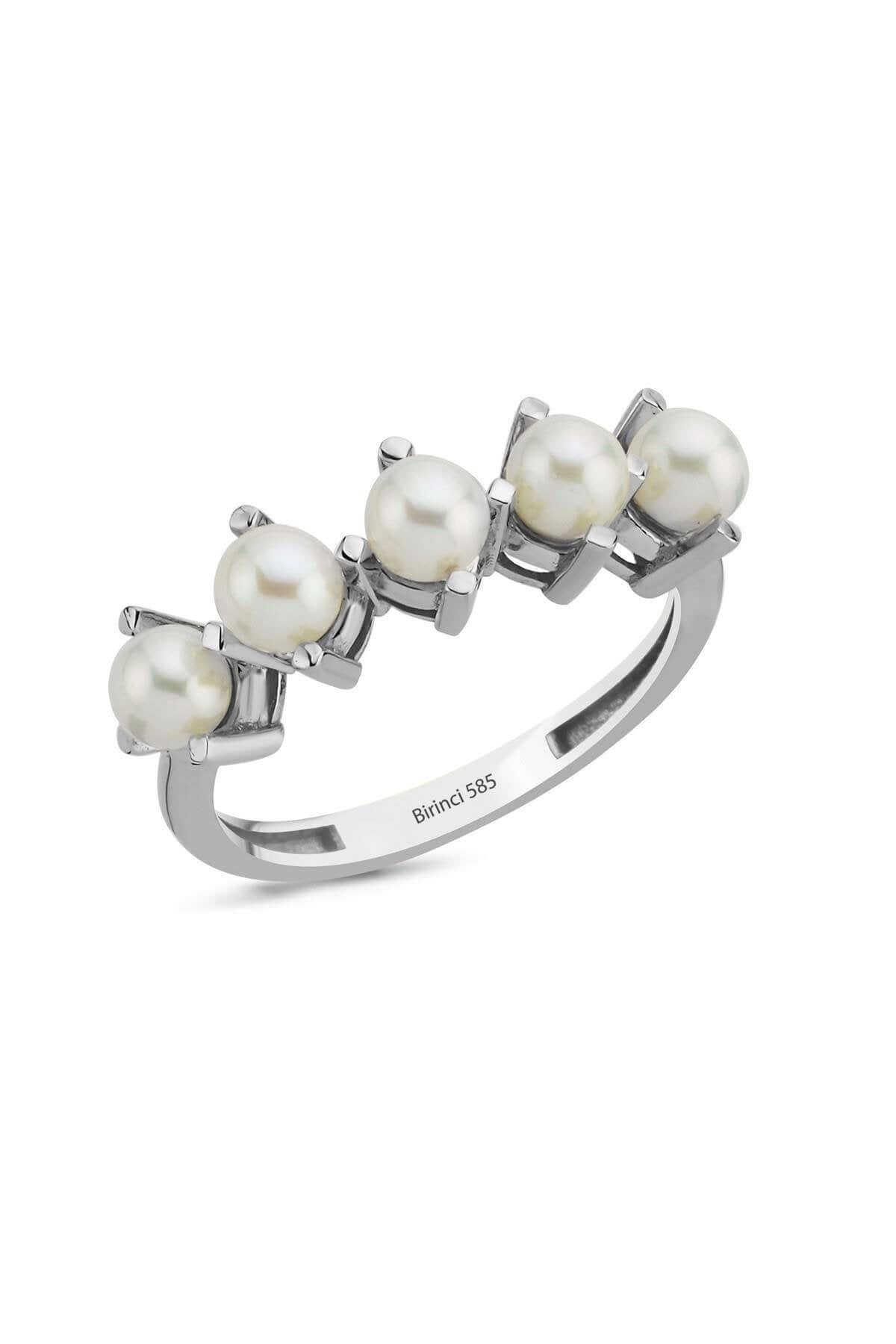 Thick Nails Five Natural Pearl Ring
