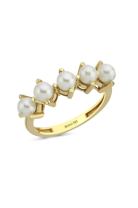 Thick Nails Five Natural Pearl Ring