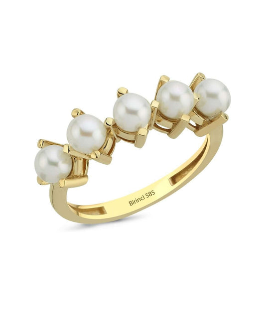 Kalın Tırnak Beş Doğal İncili Yüzük | | Birinci1926