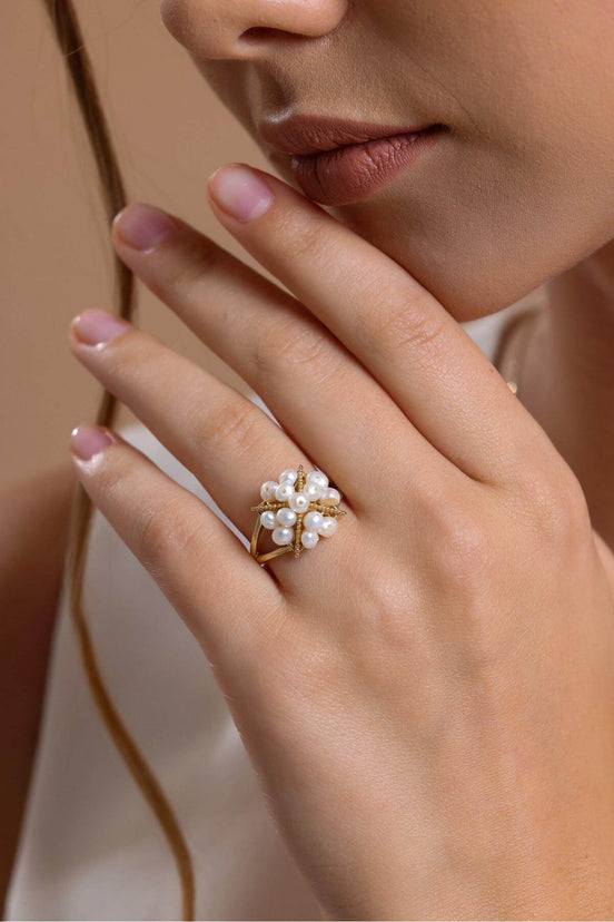 Piramit Model Doğal İnci Yüzük | | Birinci1926