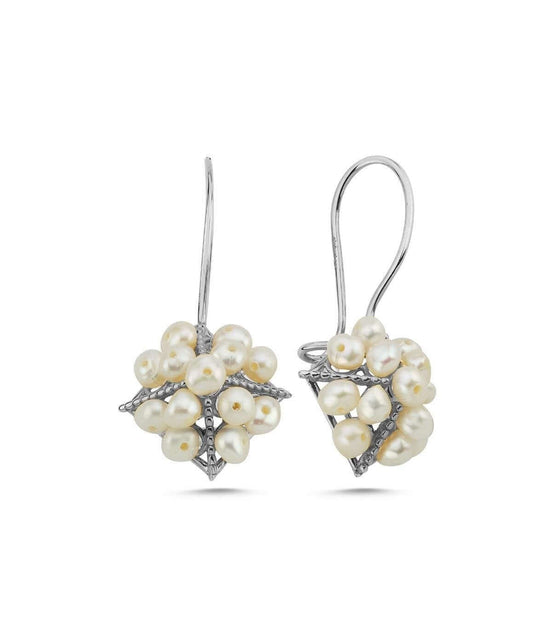 Pyramid Model Natural Pearl Earring