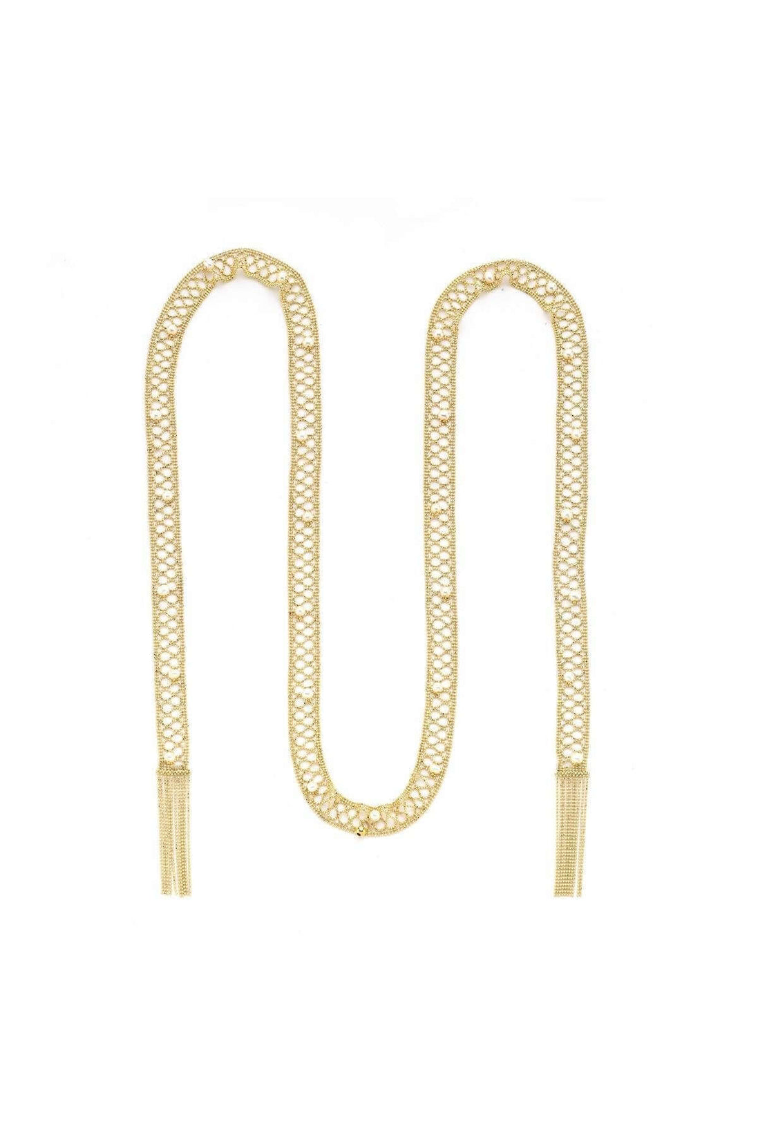 S Braided Natural Pearl Belt