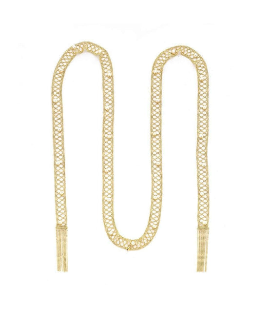 S Braided Natural Pearl Belt