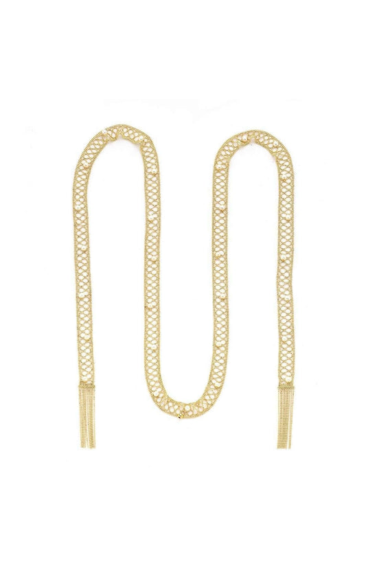 S Braided Natural Pearl Belt