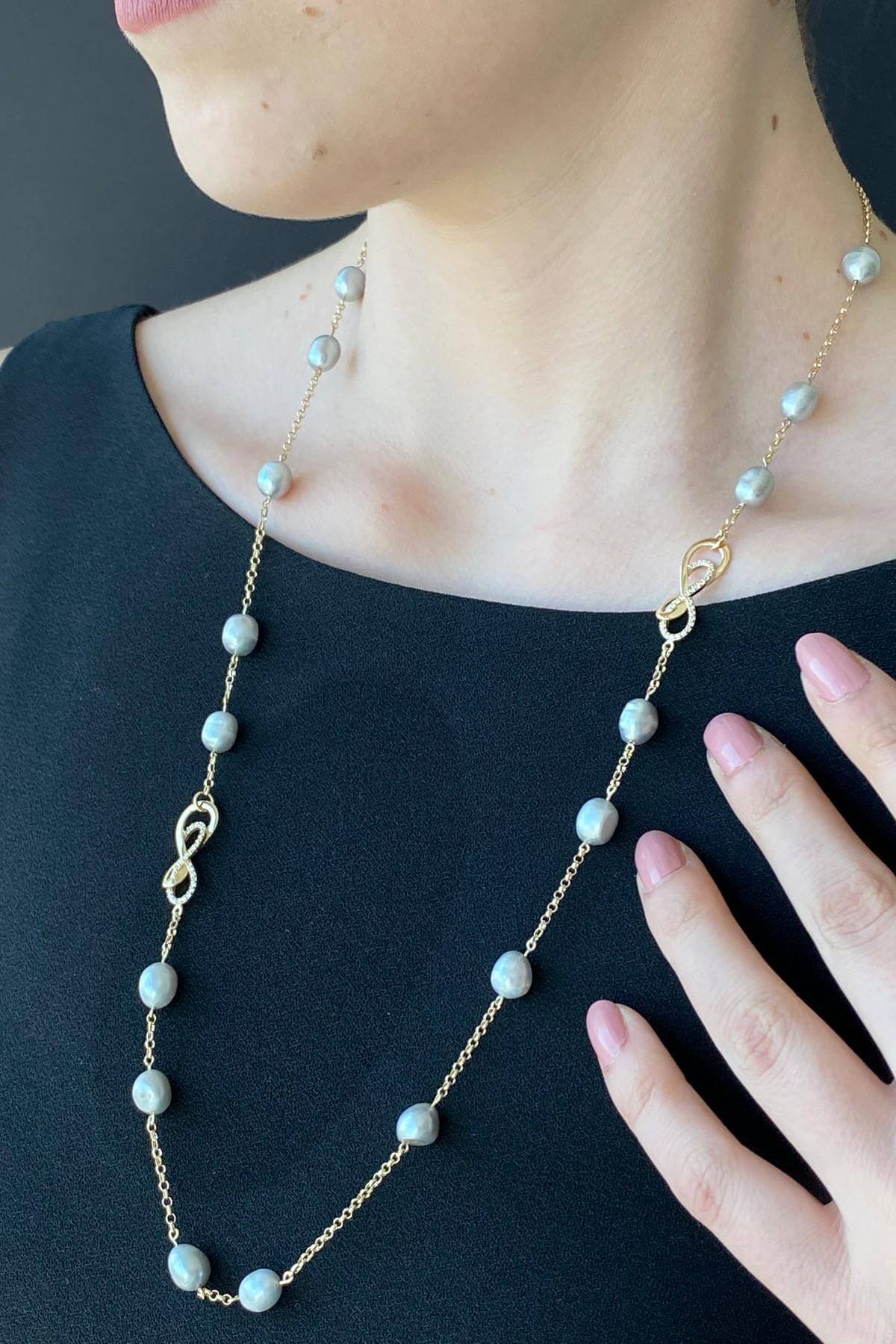 Infinity Baroque Natural Pearl Necklace