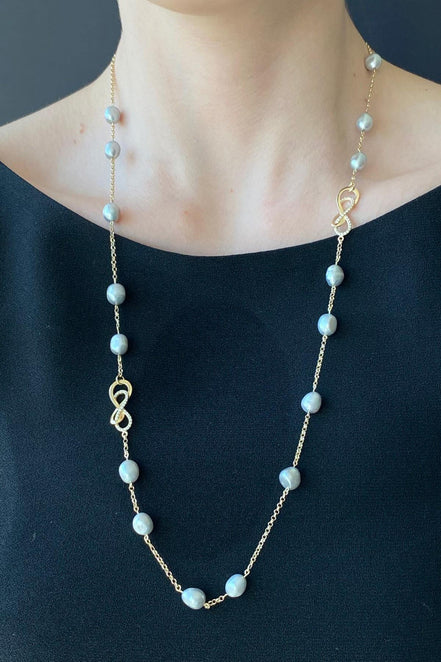 Infinity Baroque Natural Pearl Necklace