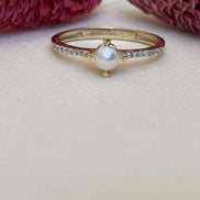 Solitaire Design Natural Pearl Ring