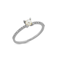 Solitaire Design Natural Pearl Ring