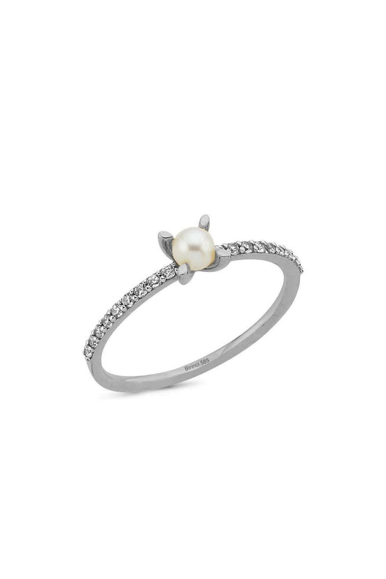 Solitaire Design Natural Pearl Ring