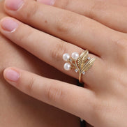 Olive Branch Natural Pearl Ring
