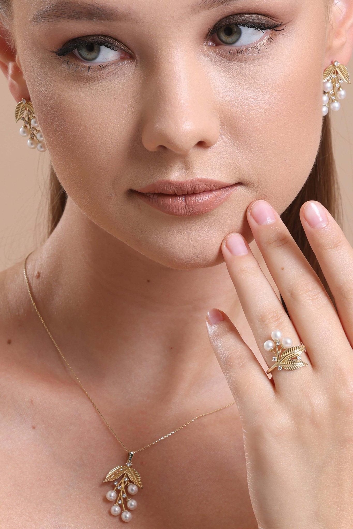 Olive Branch Natural Pearl Ring