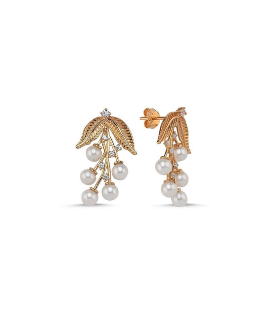 Olive Branch Natural Pearl Earring