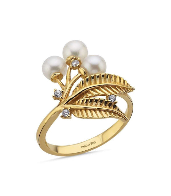 Olive Branch Natural Pearl Ring