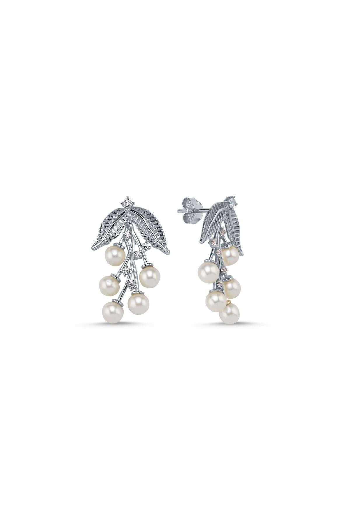Olive Branch Natural Pearl Earring