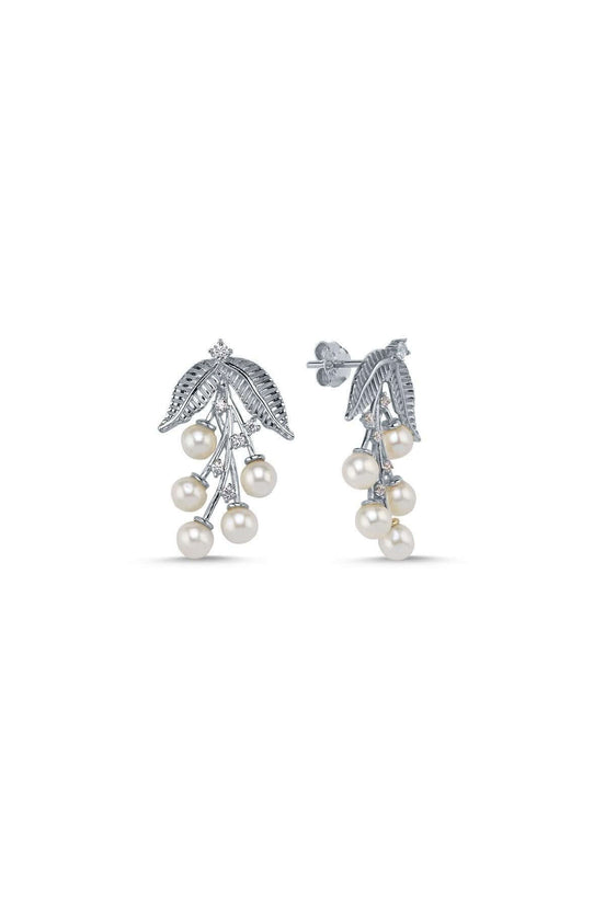 Olive Branch Natural Pearl Earring