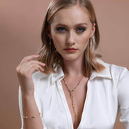 Slice of Baklava Natural Pearl Earring Necklace Bracelet Triple Set