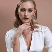 Slice of Baklava Natural Pearl Earring Necklace Bracelet Triple Set