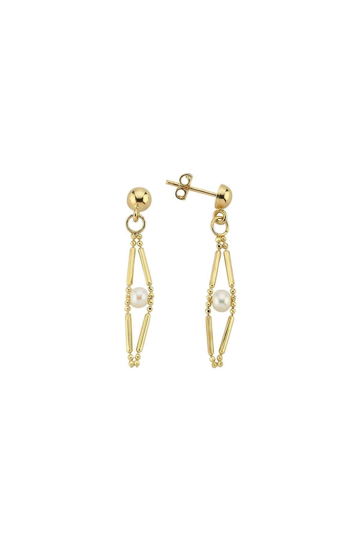 Slice of Baklava Natural Pearl Earring